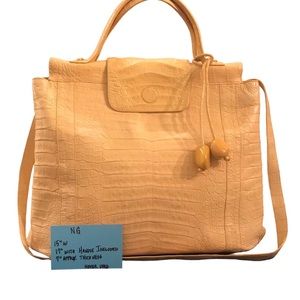 NANCY GONZALEZ Beautiful sunshine yellow crocodile tote